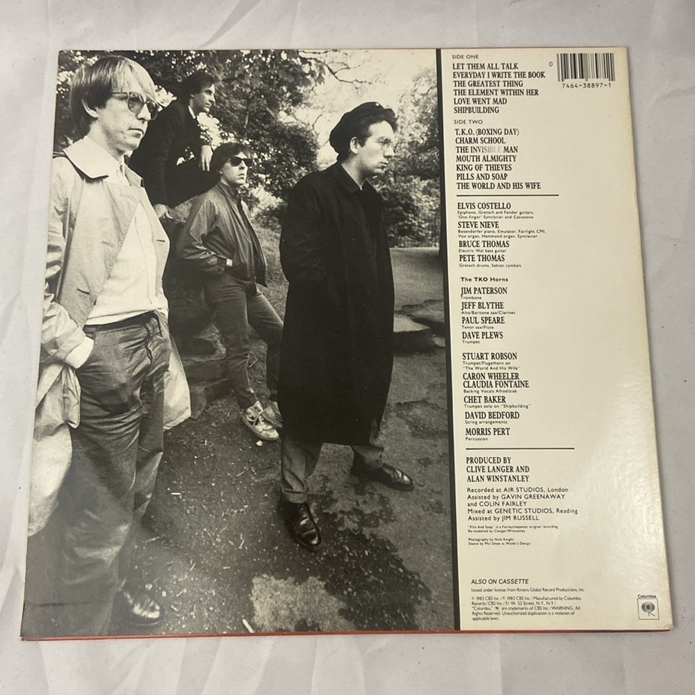 Elvis Costello And The Attractions Punch The Clock Vinyl Record LP CBS 1983 - Picture 3 of 6